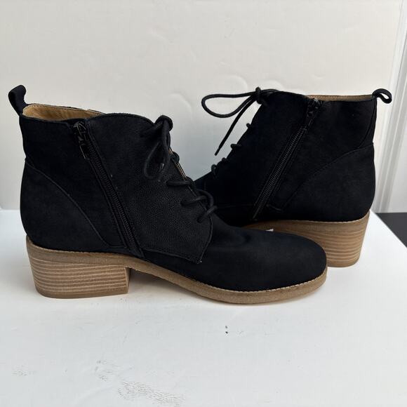 Lucky Brand Womens Shoe Tamela Ankle Boot Lace Up Booties Black Morocco 11 M NWB - Picture 7 of 10